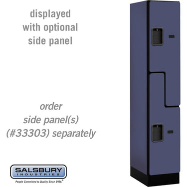 12-inch Wide Double Tier 'S' Style Designer Wood Locker - 1 Wide - 5 Feet High - 18-inch Deep by Salsbury – Blue – Hasps by Salsbury