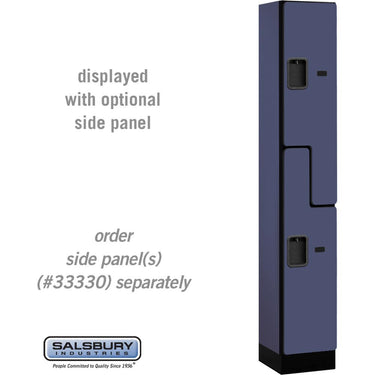 12-inch Wide Double Tier 'S' Style Designer Wood Locker - 1 Wide - 6 Feet High - 15-inch Deep by Salsbury – Blue – Hasps by Salsbury