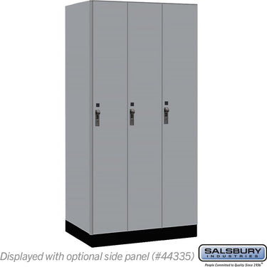12-inch Wide Premier Wood Locker - Single Tier - 3 Wide - 6 Feet High - 21-inch Deep by Salsbury – Winter Fog – Black Hasps by Salsbury