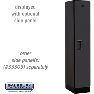 12-inch Wide Single Tier Designer Wood Locker - 1 Wide - 5 Feet High - 18-inch Deep by Salsbury – Black – Hasps by Salsbury
