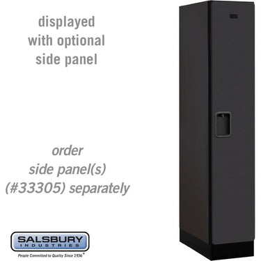 12-inch Wide Single Tier Designer Wood Locker - 1 Wide - 5 Feet High - 21-inch Deep by Salsbury – Black – Hasps by Salsbury