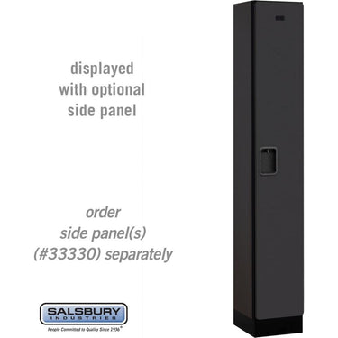 12-inch Wide Single Tier Designer Wood Locker - 1 Wide - 6 Feet High - 15-inch Deep by Salsbury – Black – Hasps by Salsbury