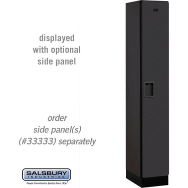 12-inch Wide Single Tier Designer Wood Locker - 1 Wide - 6 Feet High - 18-inch Deep by Salsbury – Black – Hasps by Salsbury