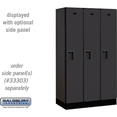 12-inch Wide Single Tier Designer Wood Locker - 3 Wide - 5 Feet High - 18-inch Deep by Salsbury – Black – Hasps by Salsbury