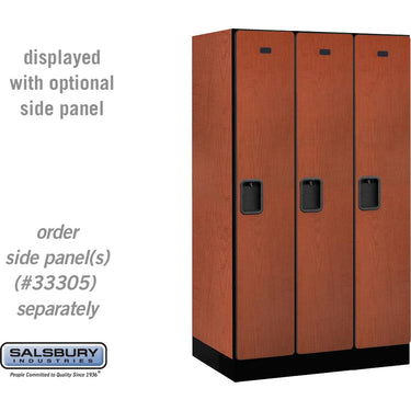 12-inch Wide Single Tier Designer Wood Locker - 3 Wide - 5 Feet High - 21-inch Deep by Salsbury – Cherry – Hasps by Salsbury
