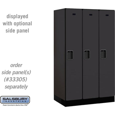 12-inch Wide Single Tier Designer Wood Locker - 3 Wide - 5 Feet High - 21-inch Deep by Salsbury – Black – Hasps by Salsbury