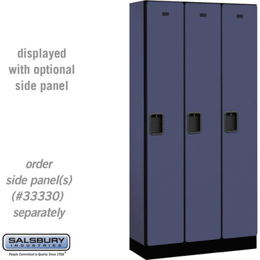 12-inch Wide Single Tier Designer Wood Locker - 3 Wide - 6 Feet High - 15-inch Deep by Salsbury – Blue – Hasps by Salsbury