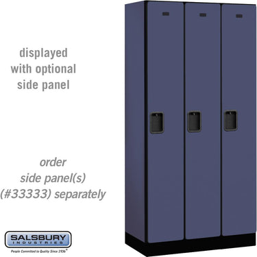 12-inch Wide Single Tier Designer Wood Locker - 3 Wide - 6 Feet High - 18-inch Deep by Salsbury – Blue – Hasps by Salsbury