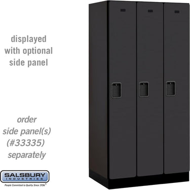 12-inch Wide Single Tier Designer Wood Locker - 3 Wide - 6 Feet High - 21-inch Deep by Salsbury – Black – Hasps by Salsbury