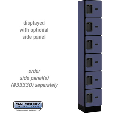 12-inch Wide Six Tier Box Style Designer Wood Locker - 1 Wide - 6 Feet High - 15-inch Deep by Salsbury – Blue – Hasps by Salsbury