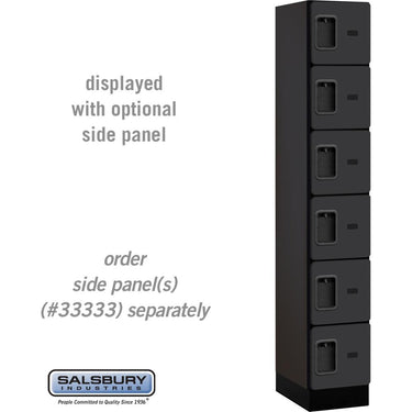 12-inch Wide Six Tier Box Style Designer Wood Locker - 1 Wide - 6 Feet High - 18-inch Deep by Salsbury – Black – Hasps by Salsbury