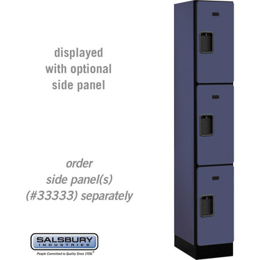 12-inch Wide Triple Tier Designer Wood Locker - 1 Wide - 6 Feet High - 18-inch Deep by Salsbury – Blue – Hasps by Salsbury