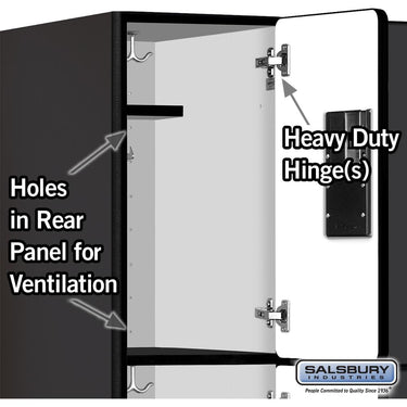 12-inch Wide Triple Tier Designer Wood Locker - 3 Wide - 6 Feet High - 15-inch Deep by Salsbury – Black – Hasps by Salsbury (view 4)