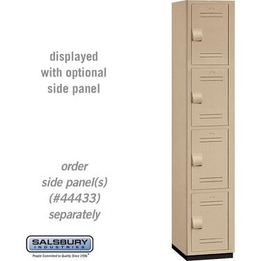 15-inch Wide Four Tier Heavy Duty Plastic Locker - 1 Wide - 6 Feet High - 18-inch Deep by Salsbury – Tan by Salsbury