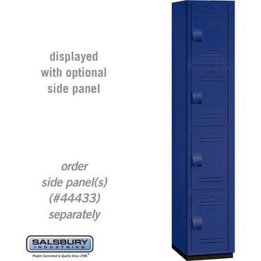 15-inch Wide Four Tier Heavy Duty Plastic Locker - 1 Wide - 6 Feet High - 18-inch Deep by Salsbury – Blue by Salsbury