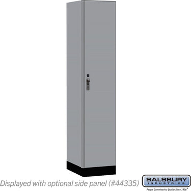 15-inch Wide Premier Wood Locker - Single Tier - 1 Wide - 6 Feet High - 21-inch Deep by Salsbury – Winter Fog – Black Hasps by Salsbury