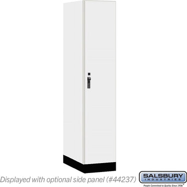 15-inch Wide Premier Wood Locker - Single Tier - 1 Wide - 6 Feet High - 24-inch Deep by Salsbury – Arctic White – Black Hasps by Salsbury