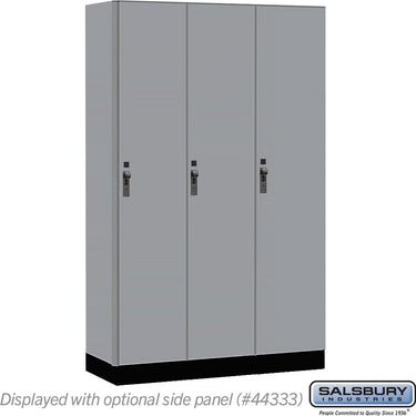 15-inch Wide Premier Wood Locker - Single Tier - 3 Wide - 6 Feet High - 18-inch Deep by Salsbury – Winter Fog – Black Hasps by Salsbury