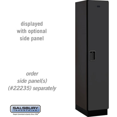 15-inch Wide Single Tier Designer Wood Locker - 1 Wide - 6 Feet High - 21-inch Deep by Salsbury – Black – Hasps by Salsbury