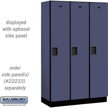 15-inch Wide Single Tier Designer Wood Locker - 3 Wide - 6 Feet High - 18-inch Deep by Salsbury – Blue – Hasps by Salsbury