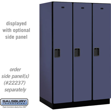 15-inch Wide Single Tier Designer Wood Locker - 3 Wide - 6 Feet High - 24-inch Deep by Salsbury – Blue – Hasps by Salsbury