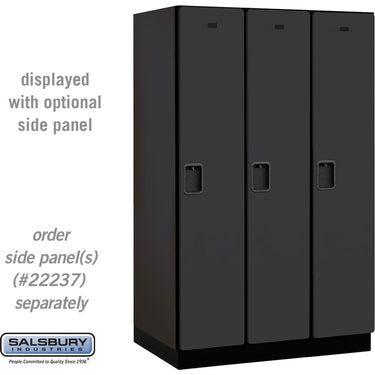 15-inch Wide Single Tier Designer Wood Locker - 3 Wide - 6 Feet High - 24-inch Deep by Salsbury – Black – Hasps by Salsbury