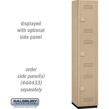15-inch Wide Triple Tier Heavy Duty Plastic Locker - 1 Wide - 6 Feet High - 18-inch Deep by Salsbury – Tan by Salsbury