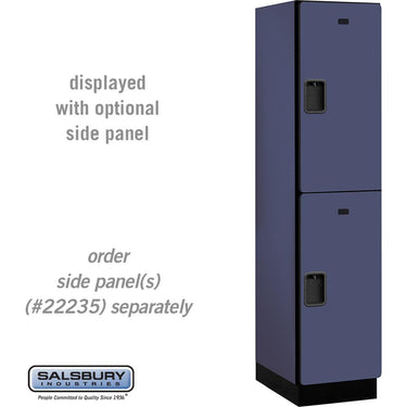 18-inch Wide Double Tier Designer Wood Locker - 1 Wide - 6 Feet High - 21-inch Deep by Salsbury – Blue – Hasps by Salsbury
