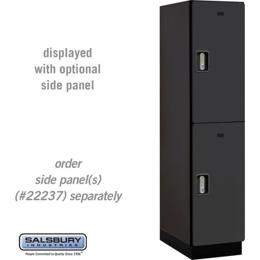 18-inch Wide Double Tier Designer Wood Locker - 1 Wide - 6 Feet High - 24-inch Deep by Salsbury – Black – Silver Electronic Locks by Salsbury