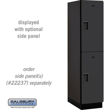 18-inch Wide Double Tier Designer Wood Locker - 1 Wide - 6 Feet High - 24-inch Deep by Salsbury – Black – Hasps by Salsbury