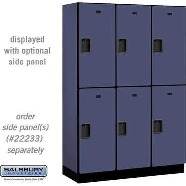 18-inch Wide Double Tier Designer Wood Locker - 3 Wide - 6 Feet High - 18-inch Deep by Salsbury – Blue – Hasps by Salsbury