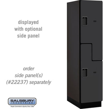 18-inch Wide Double Tier 'S' Style Designer Wood Locker - 1 Wide - 6 Feet High - 24-inch Deep by Salsbury – Black – Hasps by Salsbury