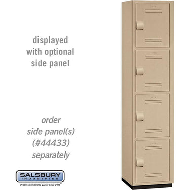 18-inch Wide Four Tier Heavy Duty Plastic Locker - 1 Wide - 6 Feet High - 18-inch Deep - Tan by Salsbury – Default Title by Salsbury