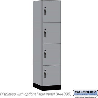 18-inch Wide Premier Wood Locker - Four Tier-1 Wide - 6 Feet High - 21-inch Deep by Salsbury – Winter Fog – Black Hasps by Salsbury