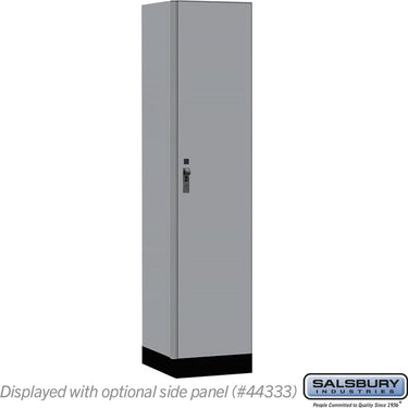 18-inch Wide Premier Wood Locker - Single Tier - 1 Wide - 6 Feet High - 18-inch Deep by Salsbury – Winter Fog – Black Hasps by Salsbury