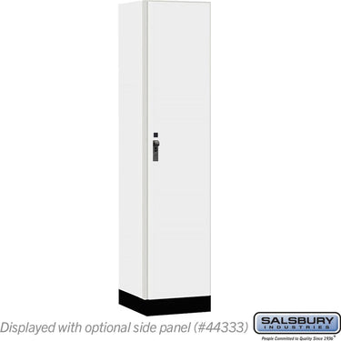 18-inch Wide Premier Wood Locker - Single Tier - 1 Wide - 6 Feet High - 18-inch Deep by Salsbury – Arctic White – Black Hasps by Salsbury