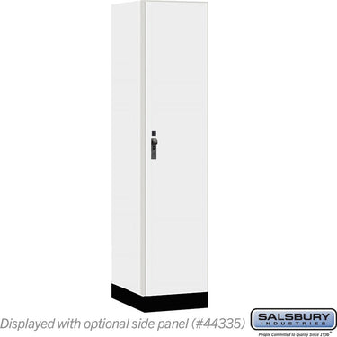 18-inch Wide Premier Wood Locker - Single Tier - 1 Wide - 6 Feet High - 21-inch Deep by Salsbury – Arctic White – Black Hasps by Salsbury