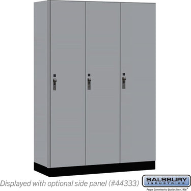 18-inch Wide Premier Wood Locker - Single Tier - 3 Wide - 6 Feet High - 18-inch Deep by Salsbury – Winter Fog – Black Hasps by Salsbury