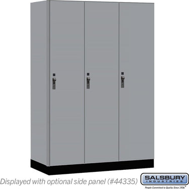 18-inch Wide Premier Wood Locker - Single Tier - 3 Wide - 6 Feet High - 21-inch Deep by Salsbury – Winter Fog – Black Hasps by Salsbury