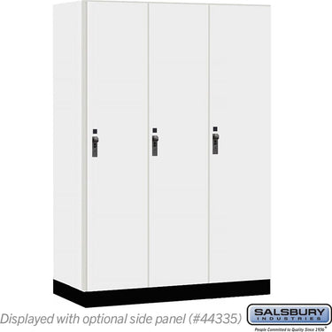 18-inch Wide Premier Wood Locker - Single Tier - 3 Wide - 6 Feet High - 21-inch Deep by Salsbury – Arctic White – Black Hasps by Salsbury