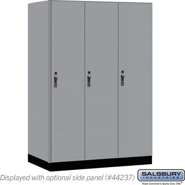 18-inch Wide Premier Wood Locker - Single Tier - 3 Wide - 6 Feet High - 24-inch Deep by Salsbury – Winter Fog – Black Hasps by Salsbury