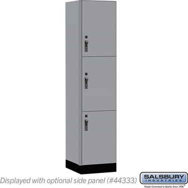18-inch Wide Premier Wood Locker - Triple Tier-1 Wide - 6 Feet High - 18-inch Deep by Salsbury – Winter Fog – Black Hasps by Salsbury