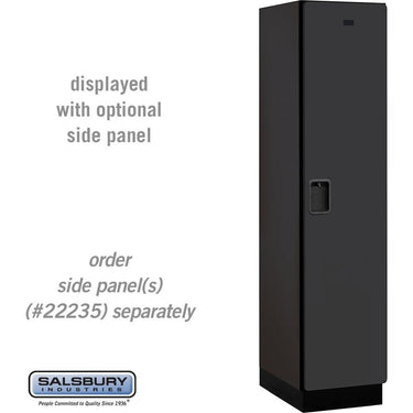 18-inch Wide Single Tier Designer Wood Locker - 1 Wide - 6 Feet High - 21-inch Deep by Salsbury – Black – Hasps by Salsbury