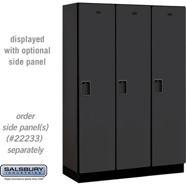 18-inch Wide Single Tier Designer Wood Locker - 3 Wide - 6 Feet High - 18-inch Deep by Salsbury – Black – Hasps by Salsbury