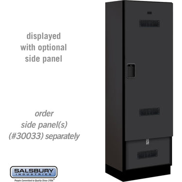 24-inch Wide Designer Wood Gear Locker - 6 Feet High - 18-inch Deep by Salsbury – Black – Hasps by Salsbury
