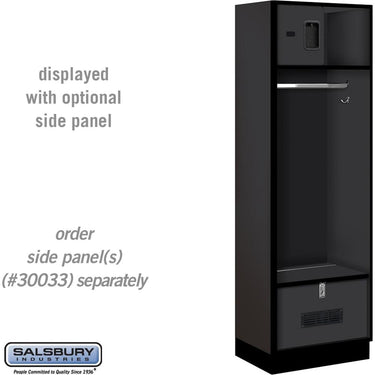 24-inch Wide Designer Wood Open Access Locker - 6 Feet High - 18-inch Deep by Salsbury – Black – Hasps by Salsbury