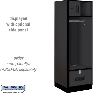 24-inch Wide Designer Wood Open Access Locker - 6 Feet High - 24-inch Deep by Salsbury – Black – Hasps by Salsbury