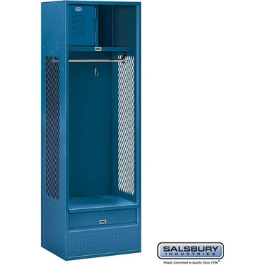 24-inch Wide Open Access Metal Locker - 6 Feet High - 18-inch Deep by Salsbury – Blue – Assembled by Salsbury