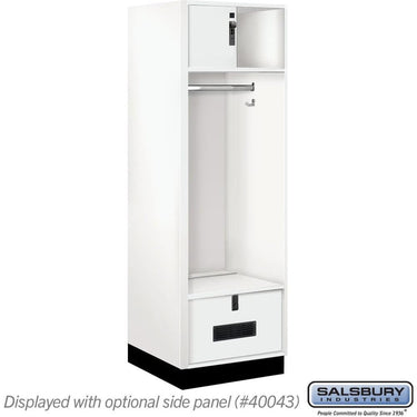 24-inch Wide Premier Wood Open Access Locker - 6 Feet High - 24-inch Deep by Salsbury – Arctic White – Black Hasps by Salsbury