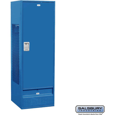 24-inch Wide Standard Gear Metal Locker - 6 Feet High - 18-inch Deep by Salsbury – Blue – Assembled by Salsbury